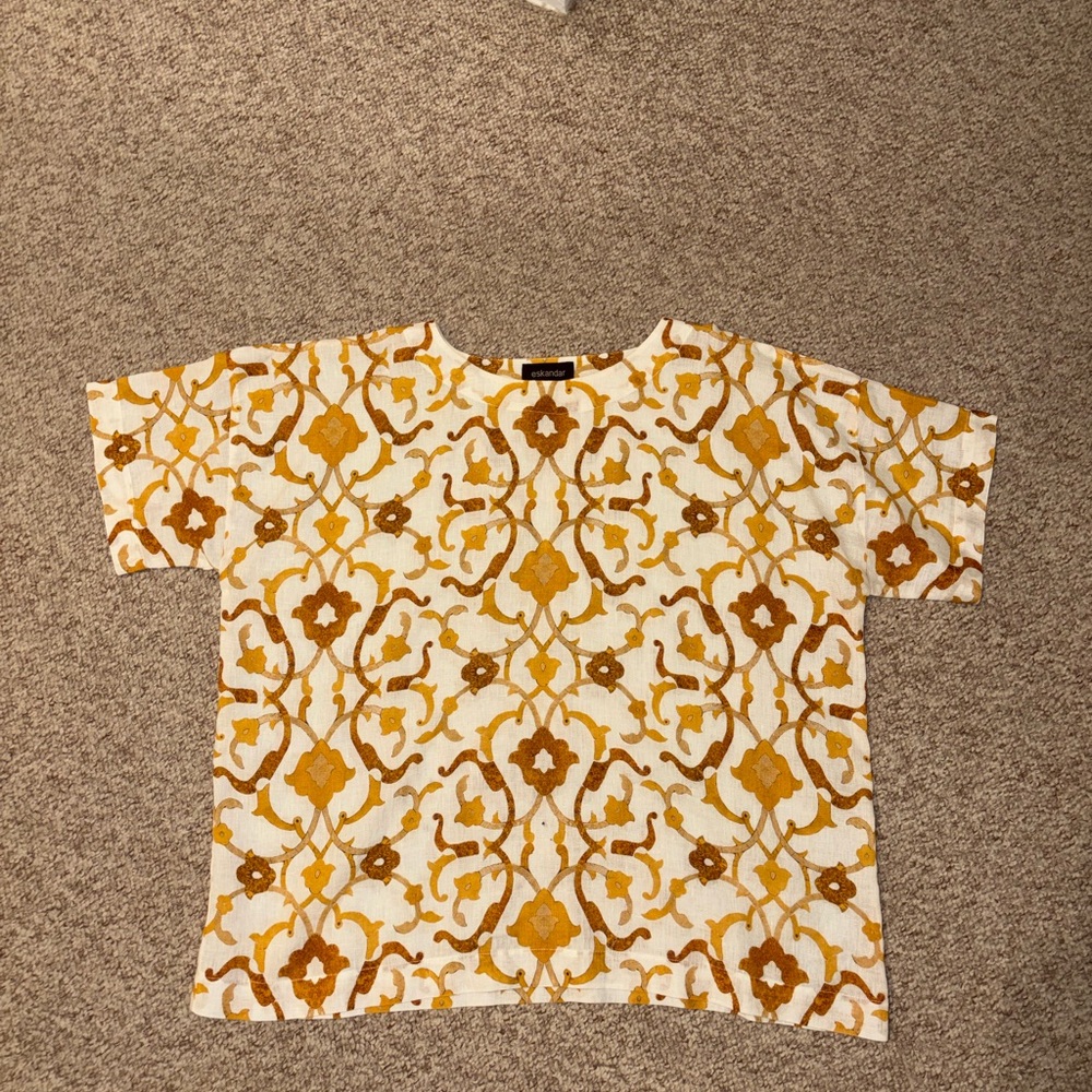 Eskandar blouse cream and gold